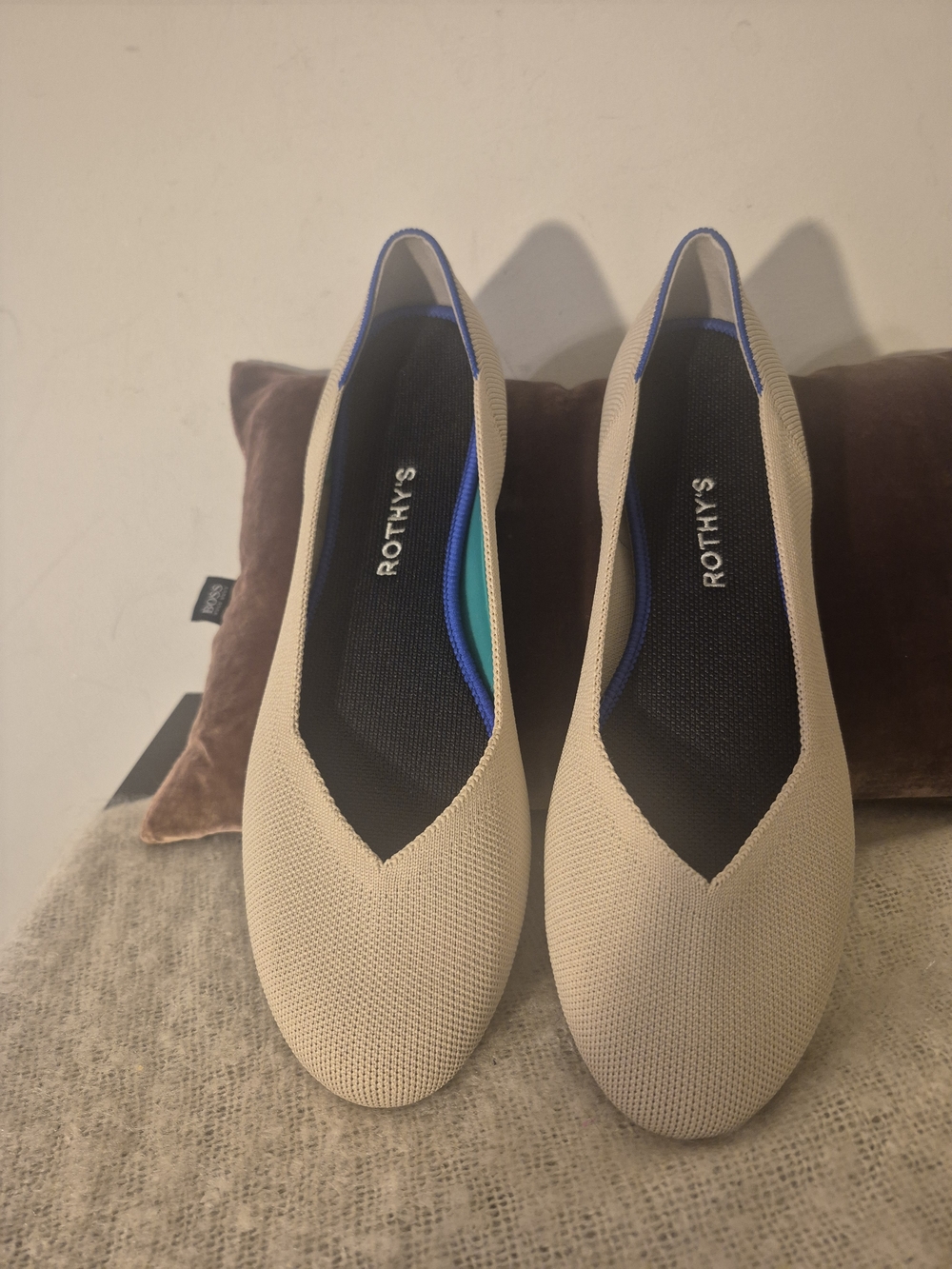 Rothy's Women's Beige Round Toe Slip-On Flats